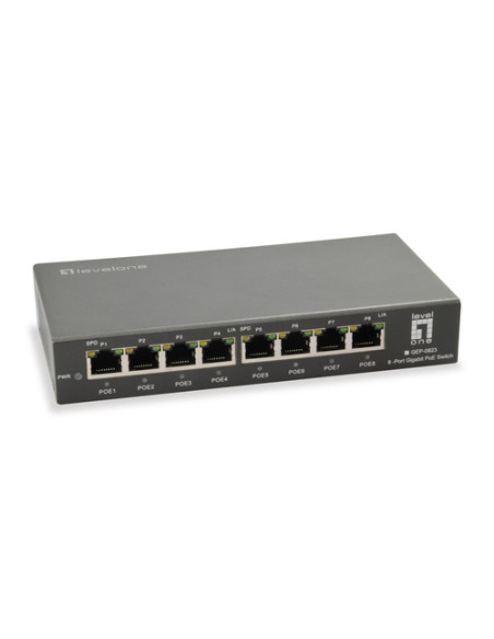 LevelOne GEP-0823 switch di rete Gigabit Ethernet (10/100/1000) Supporto Power over Ethernet (PoE) Nero