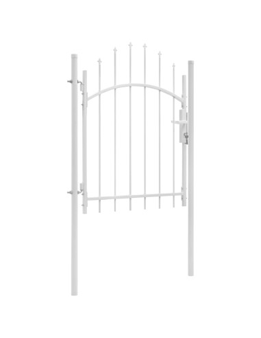 Cancello da Giardino in Acciaio 1x1,75 m Bianco