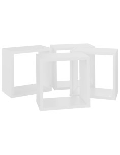 Mensole Parete a Cubo 4 pz Bianche 26x15x26 cm