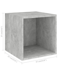 Set Porta TV 4 pz Grigio Cemento in Truciolato