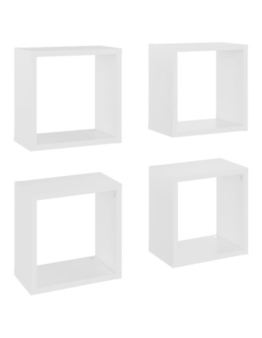 Mensole Parete a Cubo 4 pz Bianche 26x15x26 cm