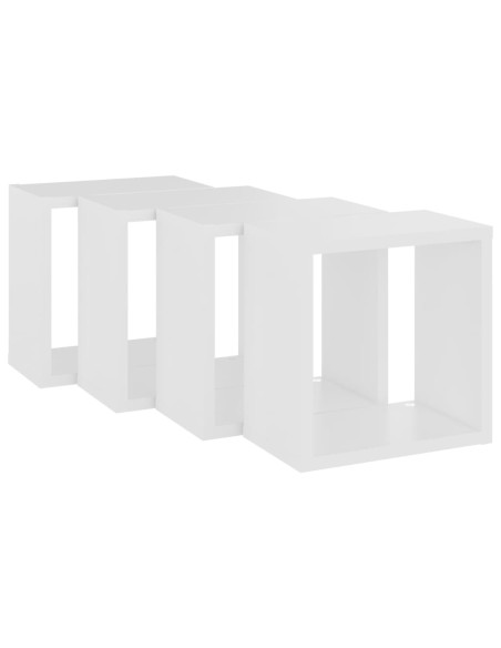 Mensole Parete a Cubo 4 pz Bianche 26x15x26 cm