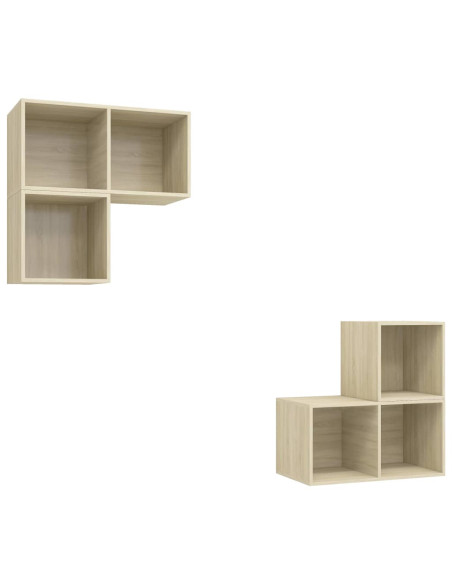 Set Porta TV 4 pz Rovere Sonoma in Truciolato