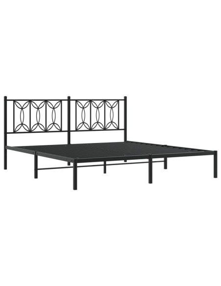 Giroletto con Testiera in Metallo Nero 180x200 cm