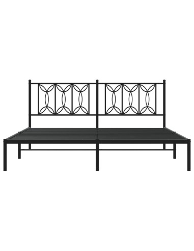 Giroletto con Testiera in Metallo Nero 180x200 cm