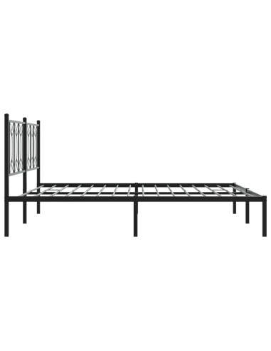 Giroletto con Testiera in Metallo Nero 180x200 cm