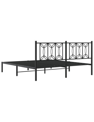 Giroletto con Testiera in Metallo Nero 180x200 cm