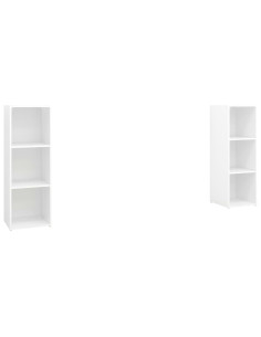 Mobili TV 2 pz Bianchi 107x35x37 cm in Legno Multistrato