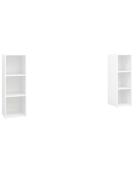 Mobili TV 2 pz Bianchi 107x35x37 cm in Legno Multistrato