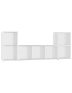 Set Mobili Porta TV 3 pz Bianco in Legno Multistrato