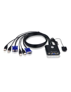 ATEN Switch KVM USB VGA cablato 2-porte con selettore porta remota
