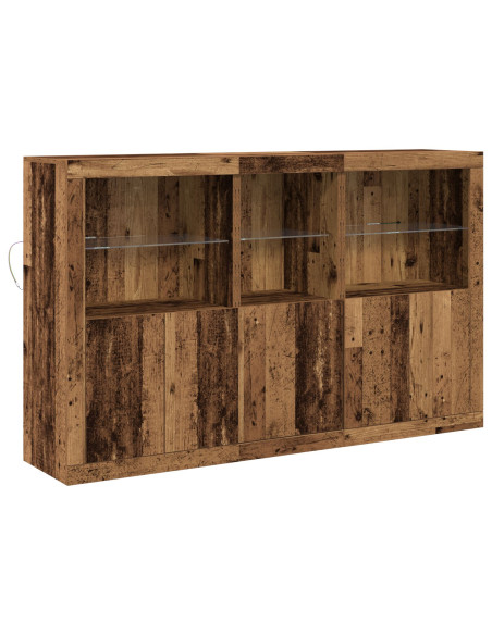 Sideboard con luci LED Legno Vecchio 162x37x100 cm Legno ingegnerizzato