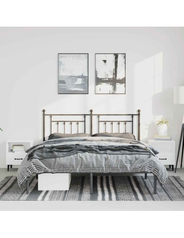 Giroletto con Testiera in Metallo Nero 150x200 cm