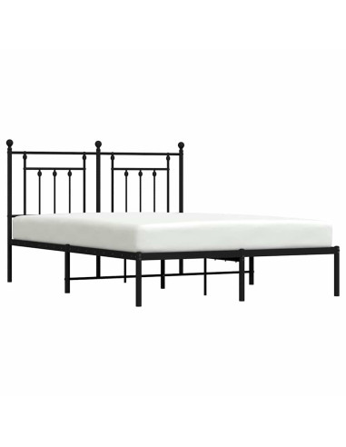 Giroletto con Testiera in Metallo Nero 150x200 cm