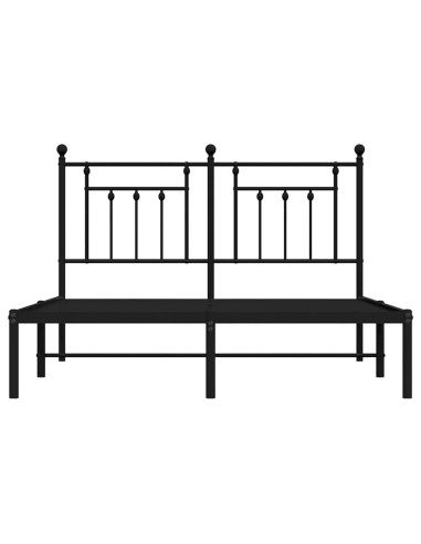 Giroletto con Testiera in Metallo Nero 150x200 cm