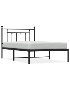 Giroletto con Testiera Metallo Nero 100x200 cm