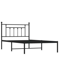 Giroletto con Testiera Metallo Nero 100x200 cm 2