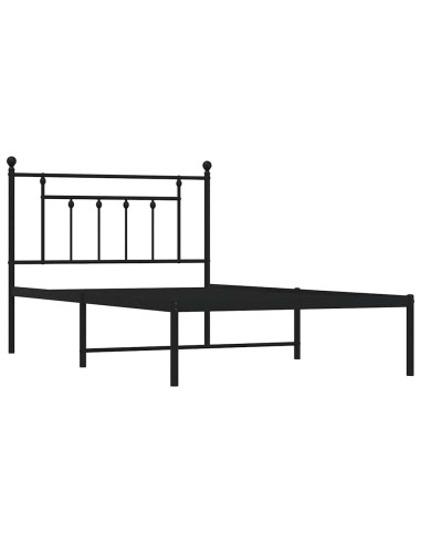 Giroletto con Testiera Metallo Nero 100x200 cm