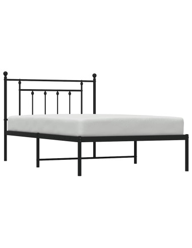 Giroletto con Testiera Metallo Nero 100x200 cm