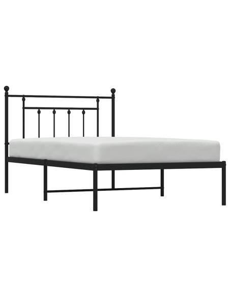 Giroletto con Testiera Metallo Nero 100x200 cm