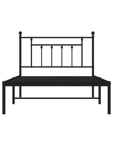 Giroletto con Testiera Metallo Nero 100x200 cm