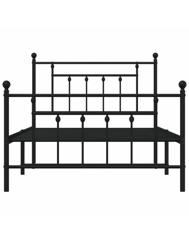 Giroletto con Testiera e Pediera Metallo Nero 100x200 cm