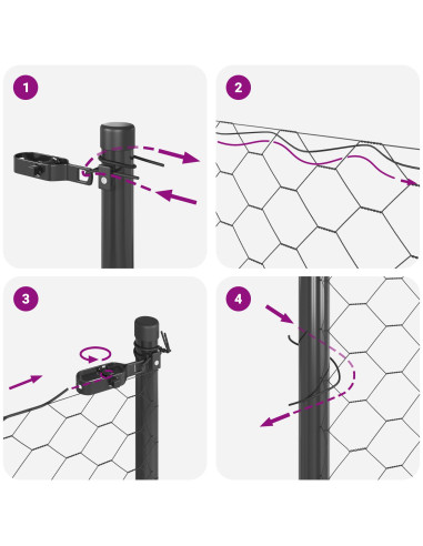 Palo della recinzione Grigio 25 x 1,2 m (rete da 25 mm) Acciaio