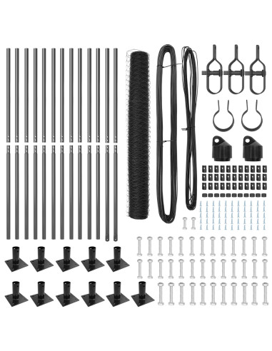 Palo della recinzione Grigio 25 x 1 m (rete 36 mm) Acciaio