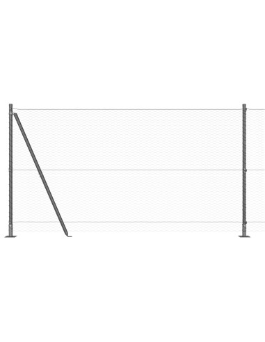Palo della recinzione Grigio 25 x 1,2 m (rete da 25 mm) Acciaio