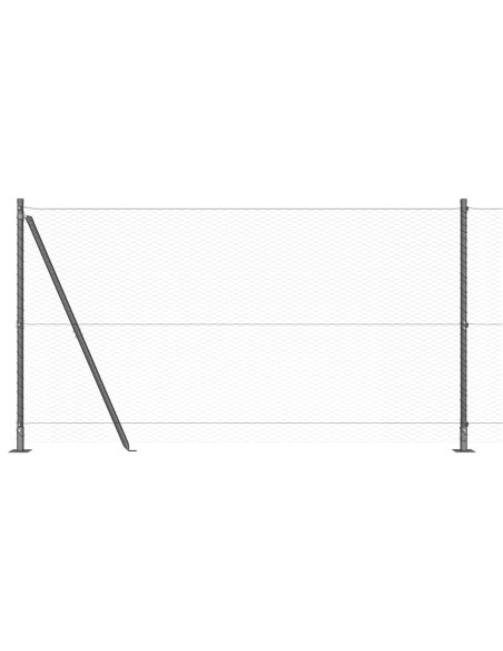 Palo della recinzione Grigio 25 x 1,2 m (rete da 25 mm) Acciaio