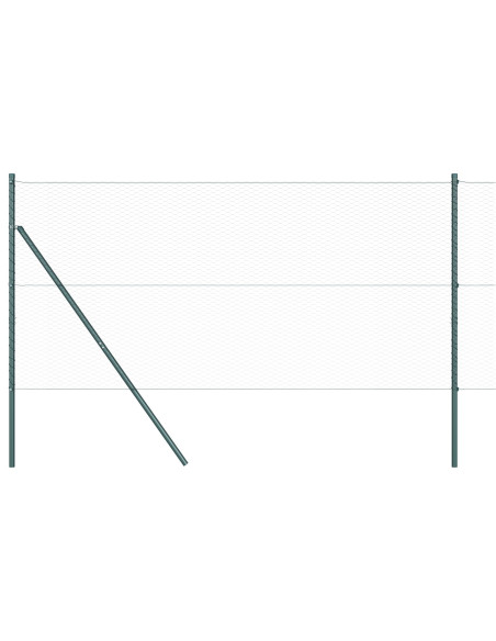 Recinzione Esagonale  Grigia 1x50 m Acciaio, Pali per Recinzione  13 pz Verde Ø32 mm 150 cm Acciaio Zincato