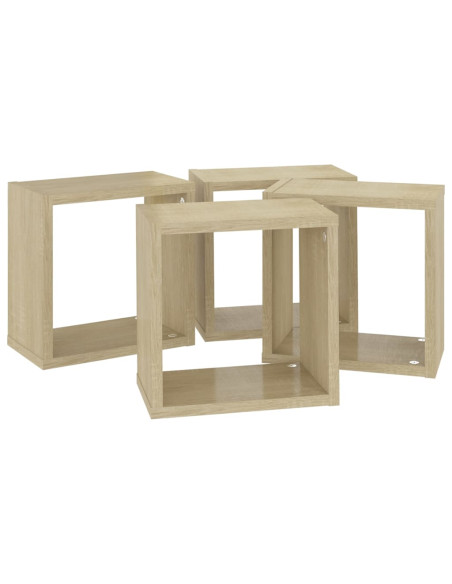 Mensole a Cubo 4 pz Rovere Sonoma 26x15x26 cm