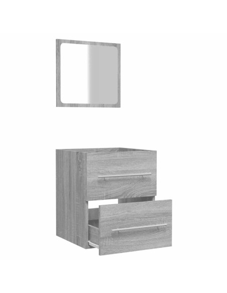 Mobile da Bagno con Specchio Grigio Sonoma 41x38,5x48 cm