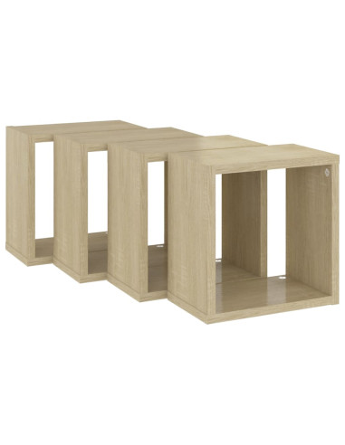 Mensole a Cubo 4 pz Rovere Sonoma 26x15x26 cm