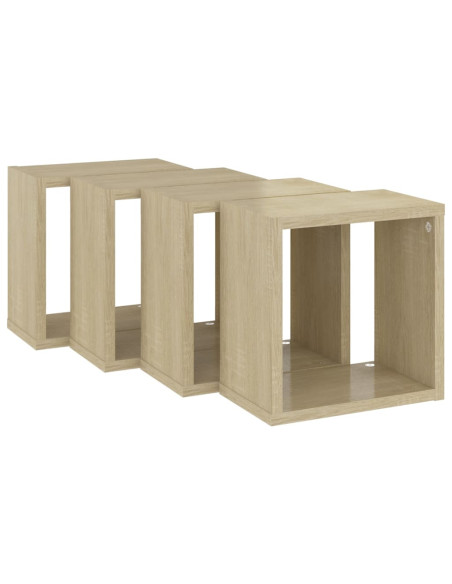 Mensole a Cubo 4 pz Rovere Sonoma 26x15x26 cm