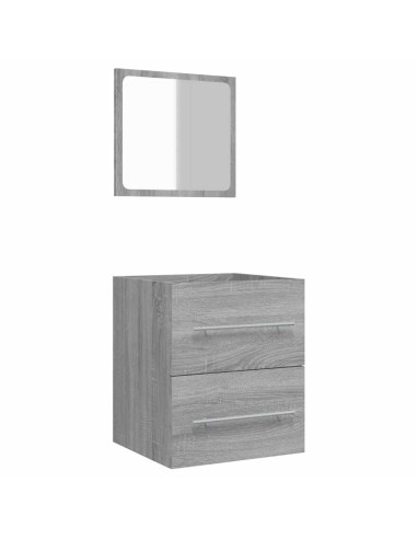Mobile da Bagno con Specchio Grigio Sonoma 41x38,5x48 cm