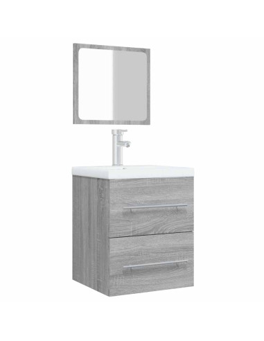 Mobile da Bagno con Specchio Grigio Sonoma 41x38,5x48 cm