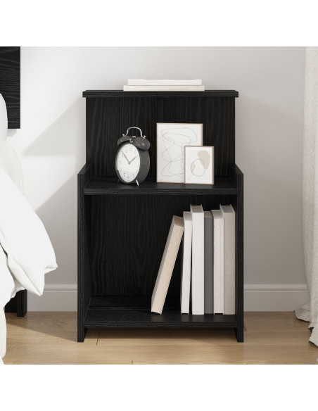 Comodino Rovere Nero 40x35x60 cm Legno ingegnerizzato