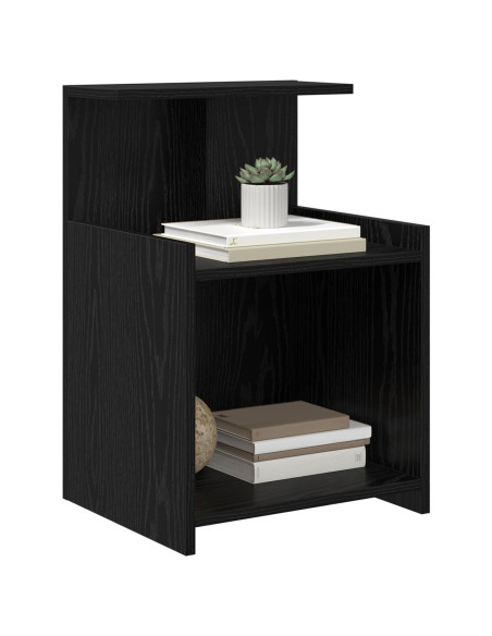 Comodino Rovere Nero 40x35x60 cm Legno ingegnerizzato