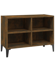 Mobile TV con Gambe in Metallo Rovere Fumo 69,5x30x50 cm