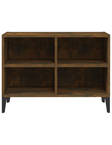 Mobile TV con Gambe in Metallo Rovere Fumo 69,5x30x50 cm