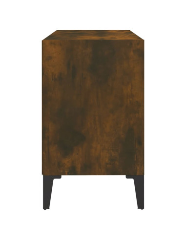 Mobile TV con Gambe in Metallo Rovere Fumo 69,5x30x50 cm
