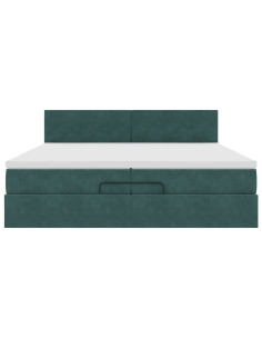 Struttura Letto Pouf con Materasso 200x200 cm in Velluto