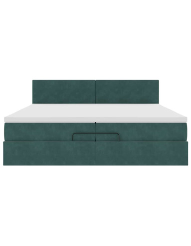 Struttura Letto Pouf con Materasso 200x200 cm in Velluto