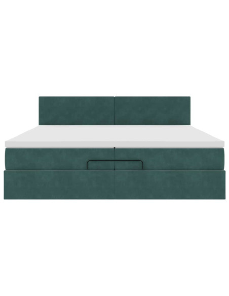 Struttura Letto Pouf con Materasso 200x200 cm in Velluto