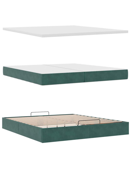 Struttura Letto Pouf con Materassi 200x200 cm Velluto