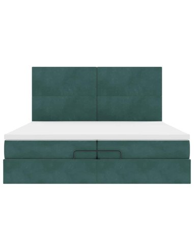 Struttura Letto Pouf con Materassi 200x200 cm Velluto