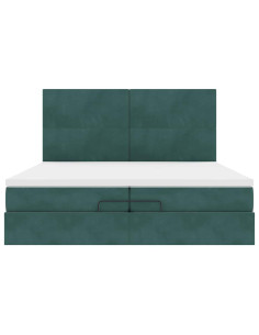 Struttura Letto Pouf con Materassi 200x200 cm Velluto