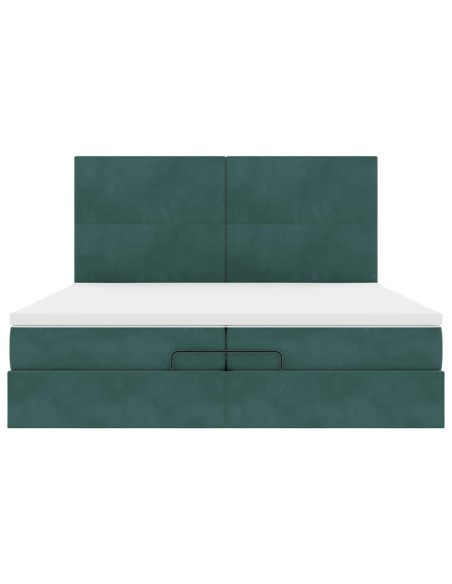 Struttura Letto Pouf con Materassi 200x200 cm Velluto