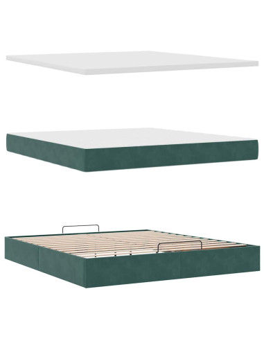 Struttura Letto Pouf con Materassi 200x200 cm Velluto